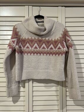 Ruby Moon Beige and Pink Geometric
Sweater Size M